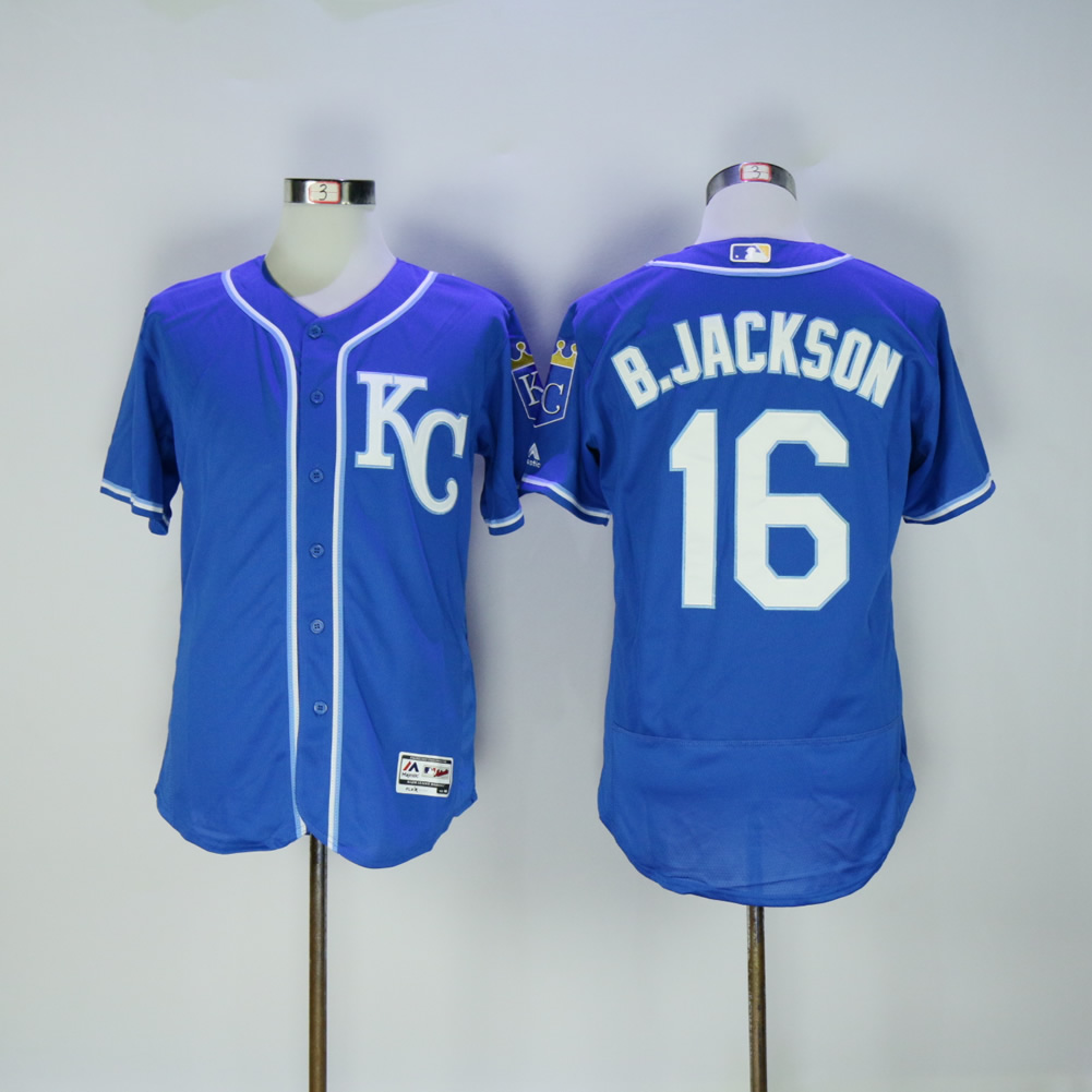 Men Kansas City Royals #16 B.Jackson Blue Elite MLB Jerseys->kansas city royals->MLB Jersey